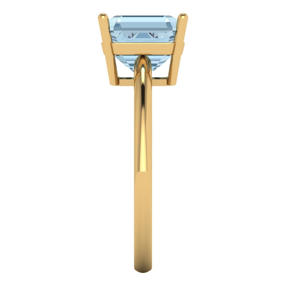 2.5 cttw Natural Sky Blue Topaz Solitaire  Engagement Ring - Solid Gold (Asscher Cut,8.0mm)