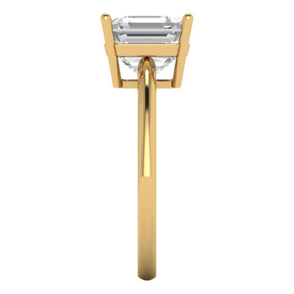 2.5 cttw Certified Moissanite Solitaire  Engagement Ring - Solid Gold (VVS1, D-F,Asscher Cut,8.0mm)