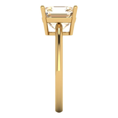 2.5 cttw Natural Morganite Solitaire  Engagement Ring - Solid Gold (Asscher Cut,8.0mm)