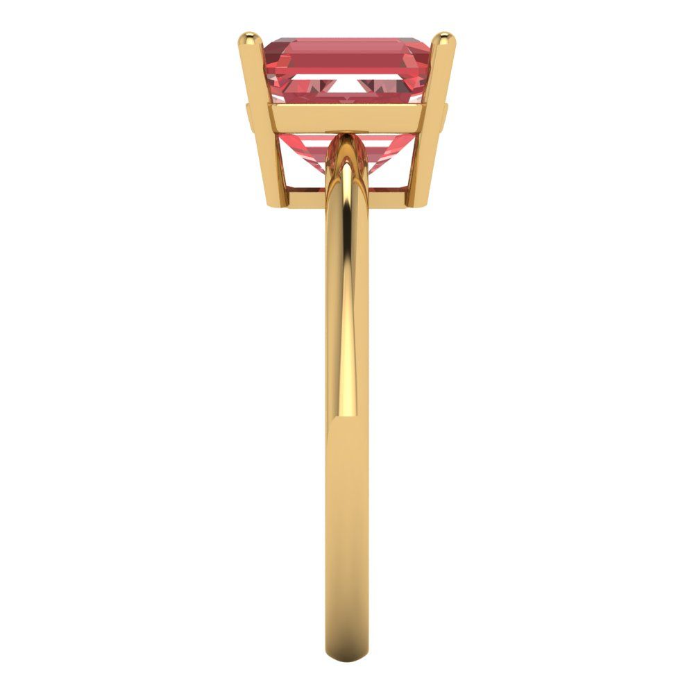 2.5 cttw Natural Garnet Solitaire  Engagement Ring - Solid Gold (Asscher Cut,8.0mm)