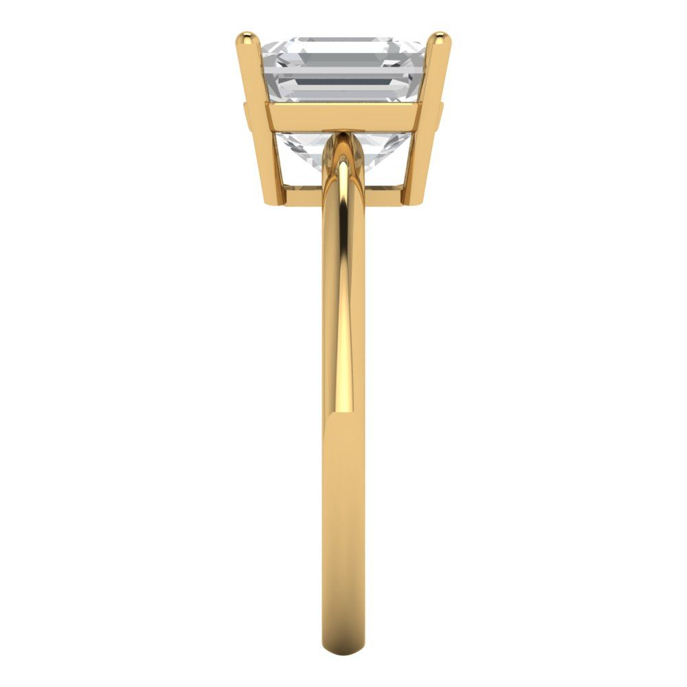 2.5 cttw White Sapphire Solitaire  Engagement Ring - Solid Gold (Asscher Cut,8.0mm)