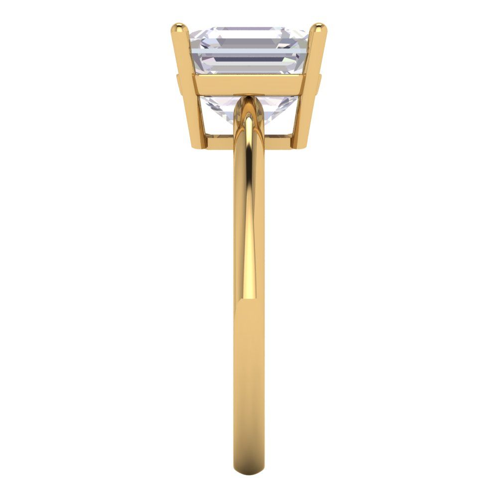 2.5 cttw Blue Moissanite Solitaire  Engagement Ring - Solid Gold (Asscher Cut,8.0mm)