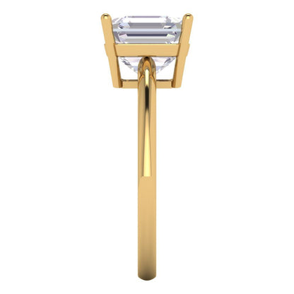 2.5 cttw Blue Moissanite Solitaire  Engagement Ring - Solid Gold (Asscher Cut,8.0mm)