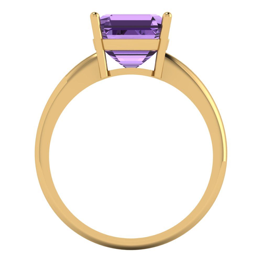 2.5 cttw Simulated Alexandrite Solitaire  Engagement Ring - Solid Gold (Asscher Cut,8.0mm)