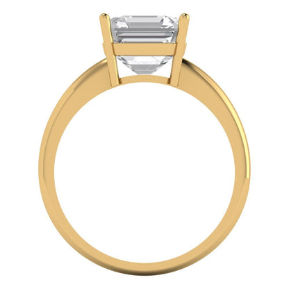 2.5 cttw White Sapphire Solitaire  Engagement Ring - Solid Gold (Asscher Cut,8.0mm)