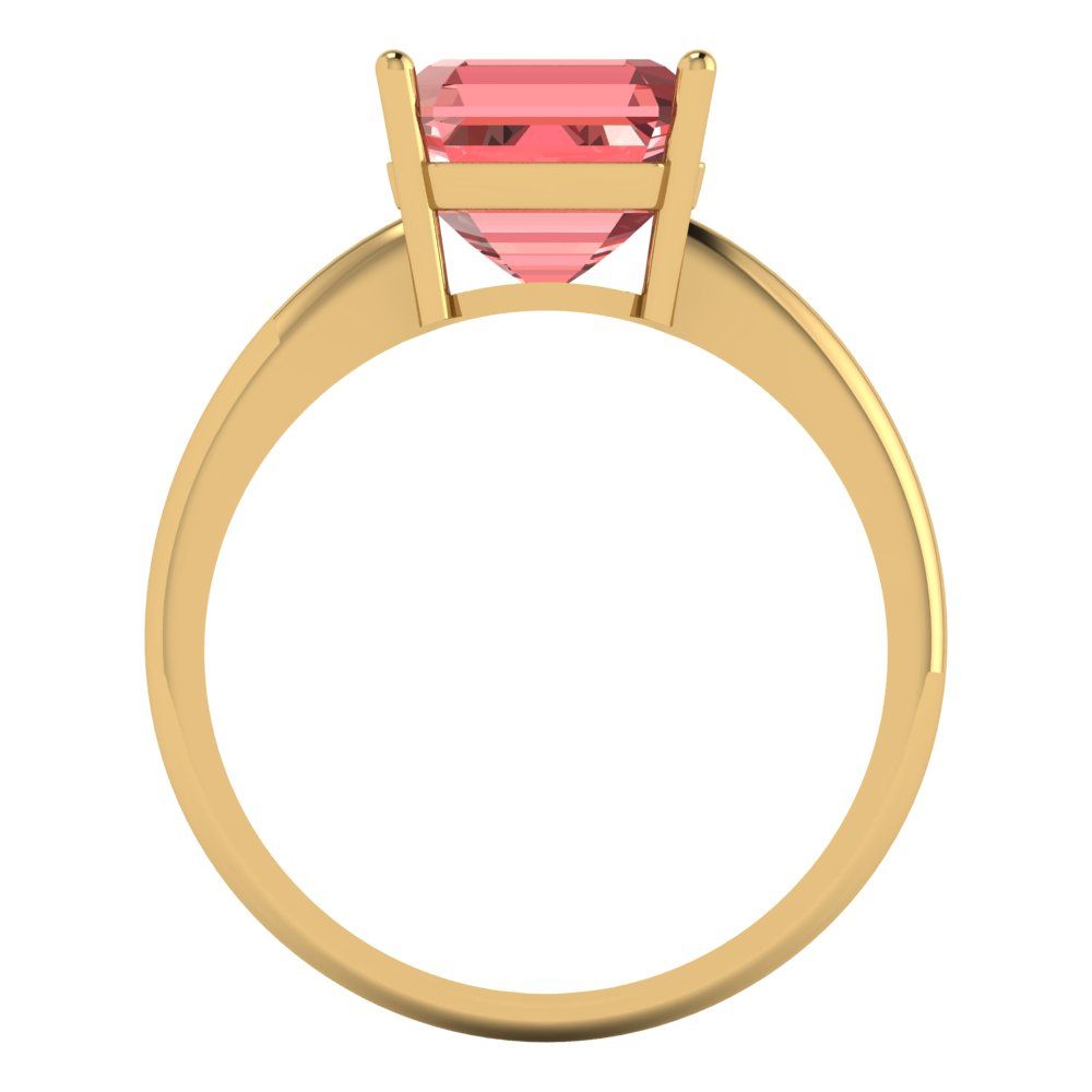 2.5 cttw Natural Garnet Solitaire  Engagement Ring - Solid Gold (Asscher Cut,8.0mm)