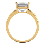 2.5 ct Brilliant Asscher Cut Moissanite Stone Yellow Gold Solitaire Ring