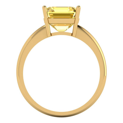 2.5 cttw Natural Citrine Solitaire  Engagement Ring - Solid Gold (Asscher Cut,8.0mm)
