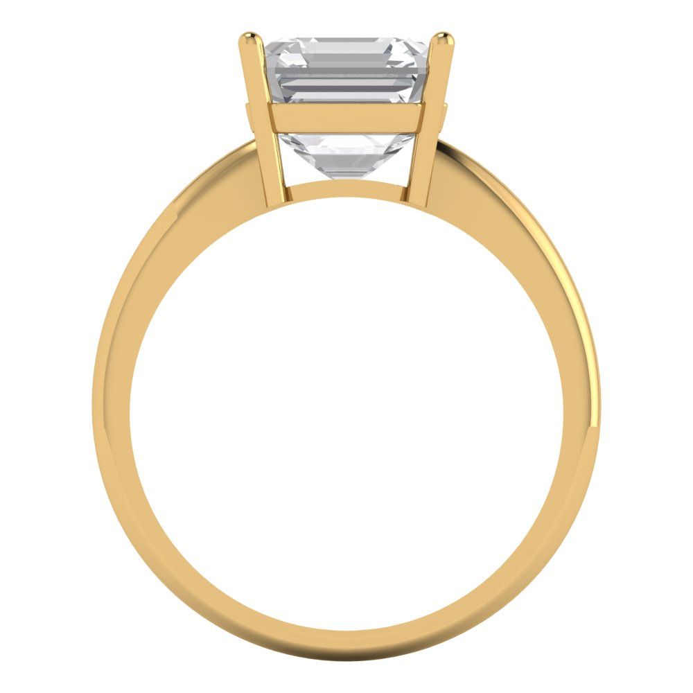 2.5 cttw Zirconia Simulated Diamond Solitaire  Engagement Ring - Solid Gold (VVS1, Asscher Cut,8.0mm)