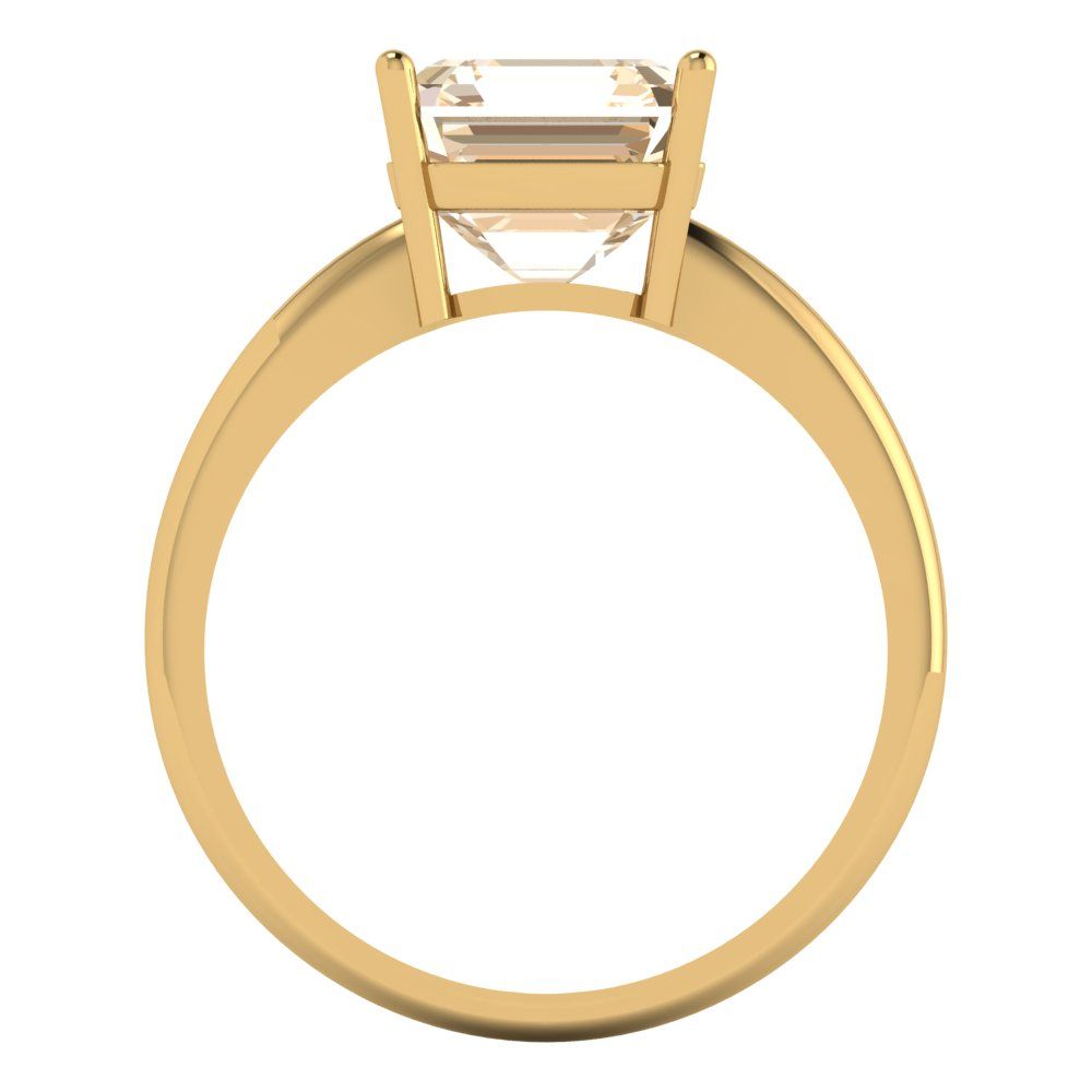 2.5 cttw Natural Morganite Solitaire  Engagement Ring - Solid Gold (Asscher Cut,8.0mm)