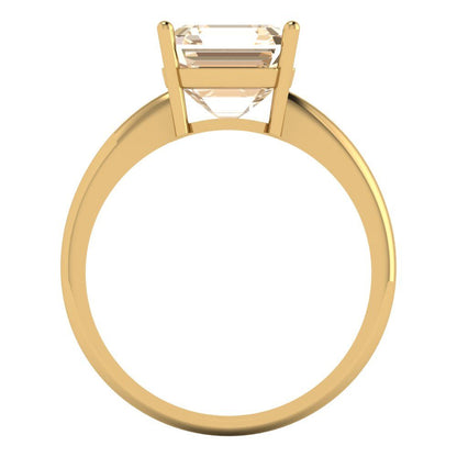 2.5 cttw Natural Morganite Solitaire  Engagement Ring - Solid Gold (Asscher Cut,8.0mm)