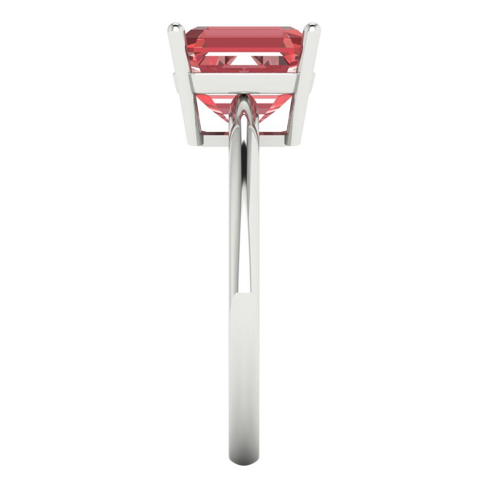 2.5 cttw Natural Garnet Solitaire  Engagement Ring - Solid Gold (Asscher Cut,8.0mm)