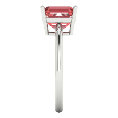 2.5 cttw Natural Garnet Solitaire  Engagement Ring - Solid Gold (Asscher Cut,8.0mm)