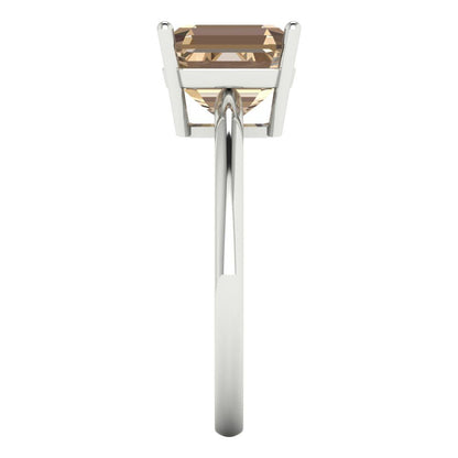 2.5 cttw Yellow Moissanite Solitaire  Engagement Ring - Solid White Gold (VVS1, Asscher Cut,8.0mm)
