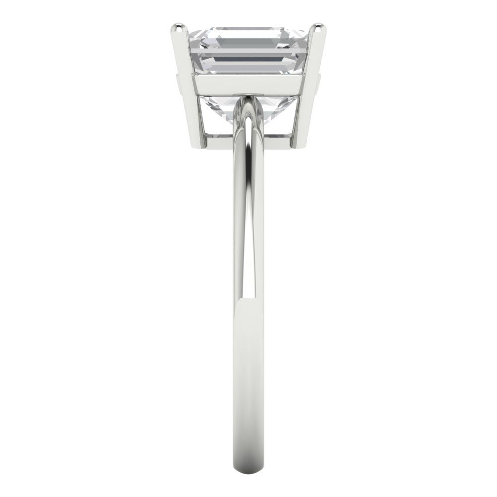 2.5 cttw Moissanite Solitaire  Engagement Ring - Solid White Gold (VVS1, Asscher Cut,8.0mm)