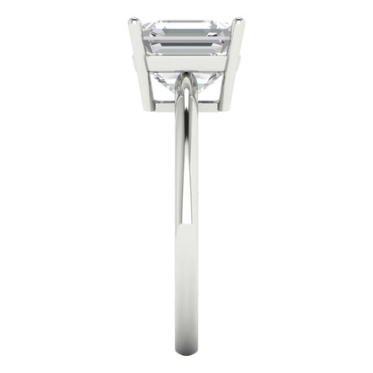 2.5 cttw Moissanite Solitaire  Engagement Ring - Solid White Gold (VVS1, Asscher Cut,8.0mm)