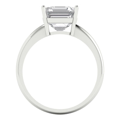 2.5 cttw Moissanite Solitaire  Engagement Ring - Solid White Gold (VVS1, Asscher Cut,8.0mm)