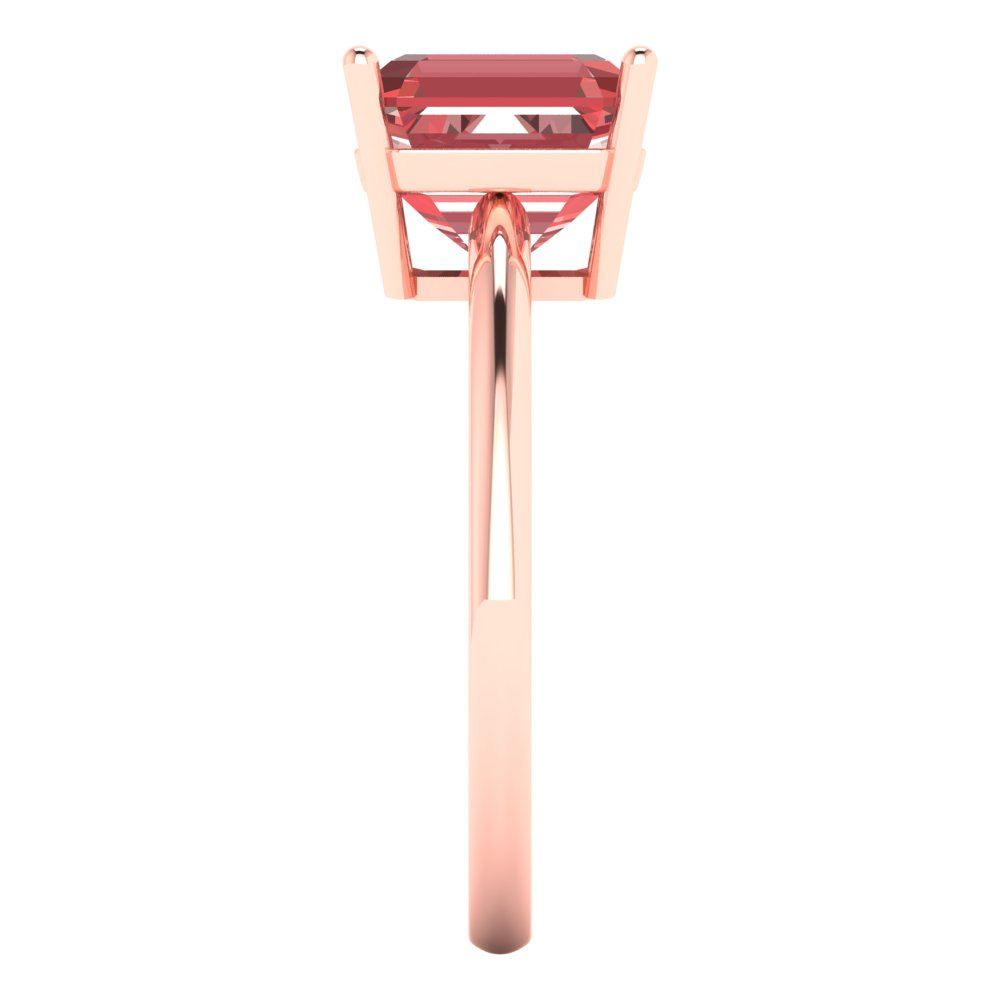 2.5 cttw Natural Garnet Solitaire  Engagement Ring - Solid Gold (Asscher Cut,8.0mm)