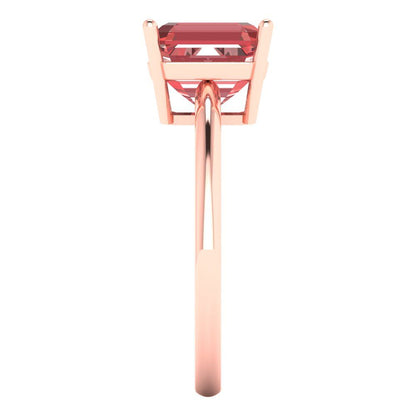 2.5 cttw Natural Garnet Solitaire  Engagement Ring - Solid Gold (Asscher Cut,8.0mm)