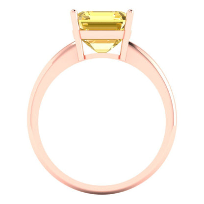 2.5 cttw Natural Citrine Solitaire  Engagement Ring - Solid Gold (Asscher Cut,8.0mm)