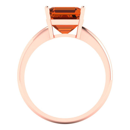 2.5 cttw Simulated Ruby Solitaire  Engagement Ring - Solid Rose Gold (VVS1, Asscher Cut,8.0mm)