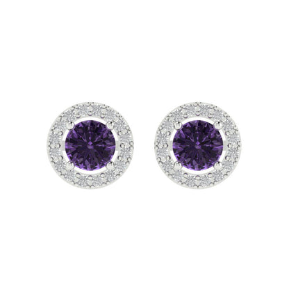 1.24cttw Alexandrite Gold-Plated 925 Silver Screw Back Stud Earrings