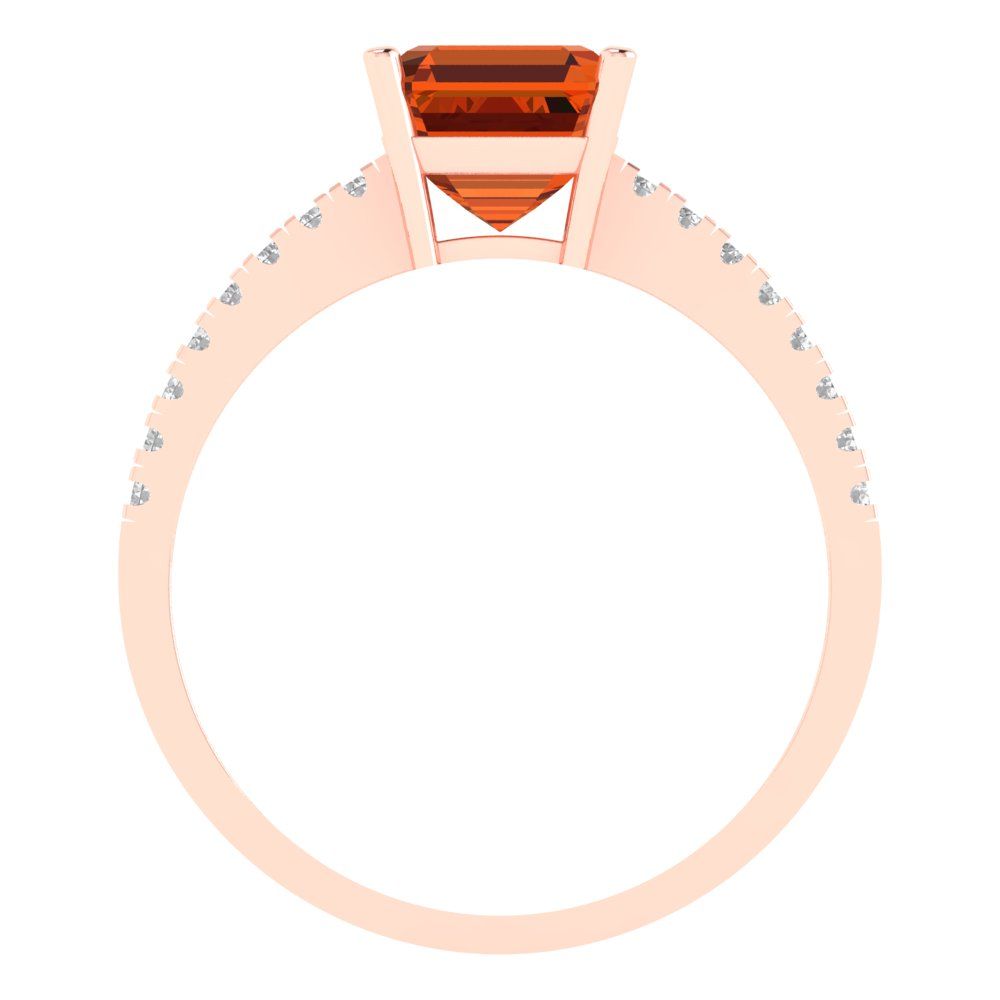 2.7 cttw Simulated Ruby Solitaire with Zirconia Simulated Diamond Accents Engagement Ring - Solid Gold (Cushion Cut,6.5mm)