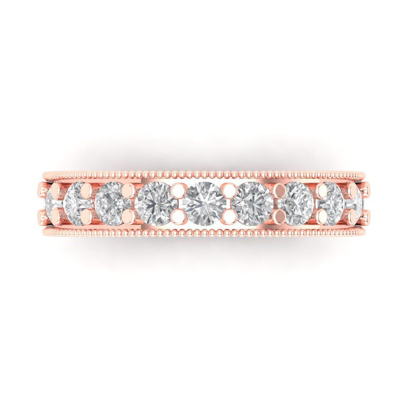 0.81 ct Brilliant Round Cut Natural Diamond Stone Clarity SI1-2 Color G-H Rose Gold Band