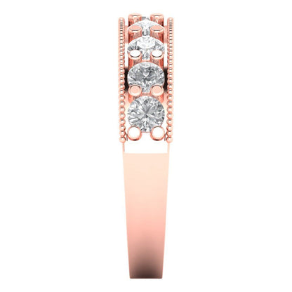 0.81 ct Brilliant Round Cut Natural Diamond Stone Clarity VS1-2 Color G-H Rose Gold Band