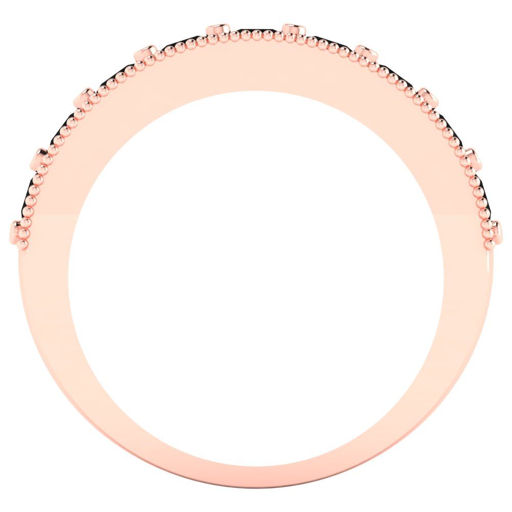 0.81 cttw Natural Onyx Round Cut Rose Gold Eternity Wedding Band