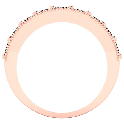 0.81 cttw Natural Onyx Round Cut Rose Gold Eternity Wedding Band