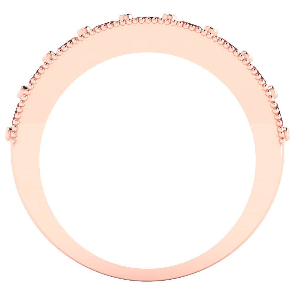 0.81 cttw Natural Garnet Round Cut Rose Gold Eternity Wedding Band