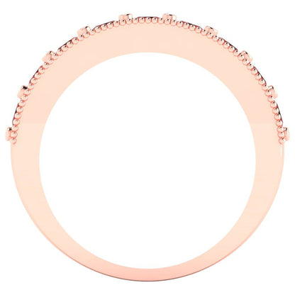 0.81 cttw Natural Garnet Round Cut Rose Gold Eternity Wedding Band