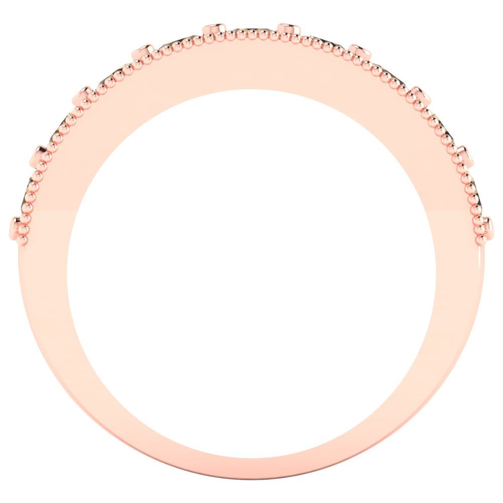 0.81 cttw Simulated Champagne Diamond Round Cut Rose Gold Eternity Wedding Band