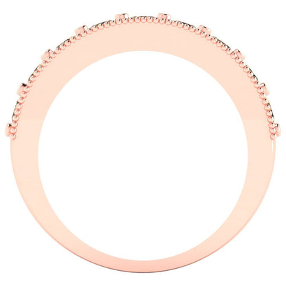 0.81 cttw Simulated Champagne Diamond Round Cut Rose Gold Eternity Wedding Band