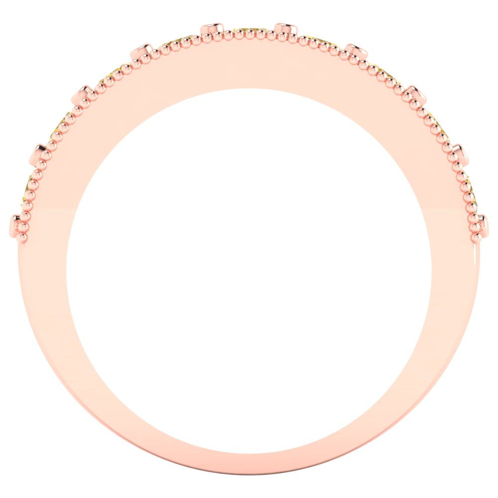 0.81 cttw Simulated Yellow Diamond Round Cut Rose Gold Eternity Wedding Band