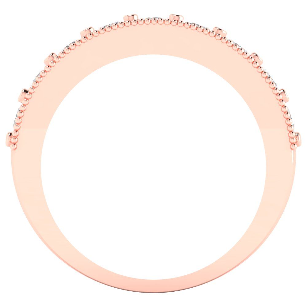 0.81 cttw Moissanite Round Cut Rose Gold Eternity Wedding Band