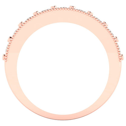 0.81 cttw Moissanite Round Cut Rose Gold Eternity Wedding Band