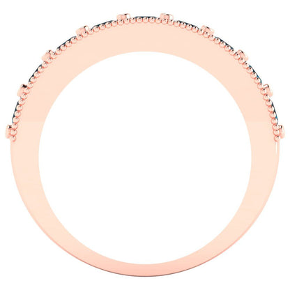 0.81 cttw Natural London Blue Topaz Round Cut Rose Gold Eternity Wedding Band