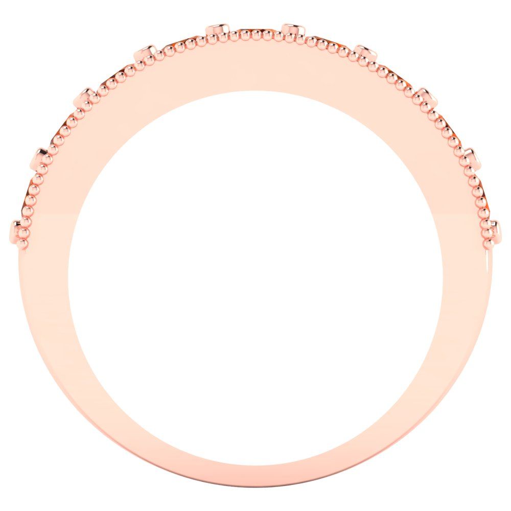 0.81 cttw Simulated Pink Tourmaline Round Cut Rose Gold Eternity Wedding Band