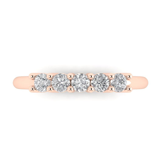 0.35 cttw Simulated Diamond Round Cut Rose Gold Eternity Wedding Band