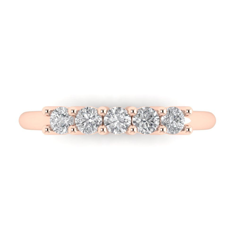 0.35 cttw Moissanite Round Cut Rose Gold Eternity Wedding Band