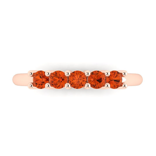 0.35 cttw Simulated Red Diamond Round Cut Rose Gold Eternity Wedding Band