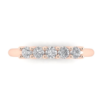 0.35 cttw White Sapphire Round Cut Rose Gold Eternity Wedding Band