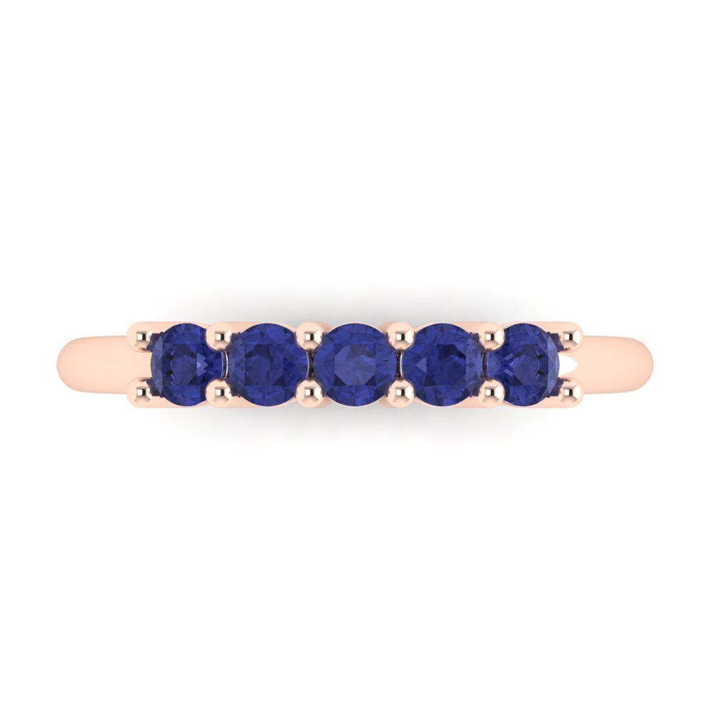 0.35 cttw Simulated Tanzanite Round Cut Rose Gold Eternity Wedding Band