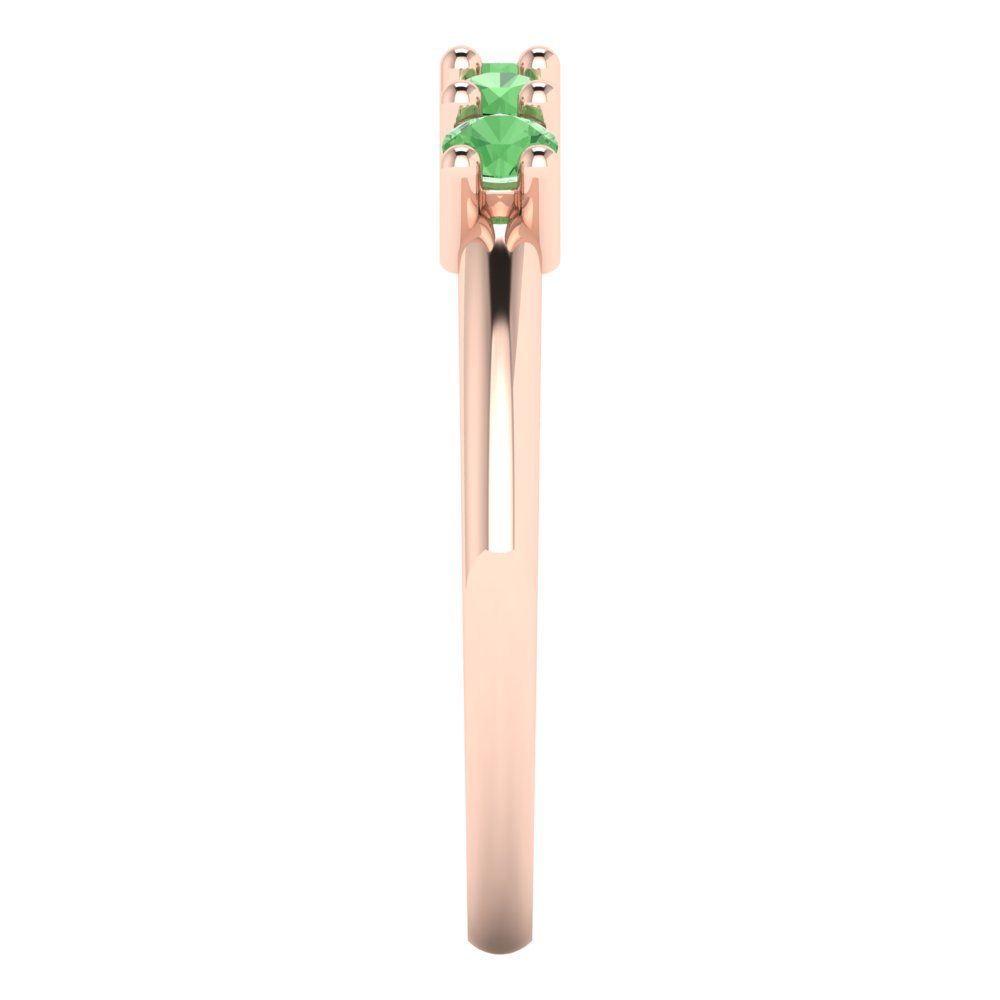 0.35 cttw Simulated Green Diamond Round Cut Rose Gold Eternity Wedding Band