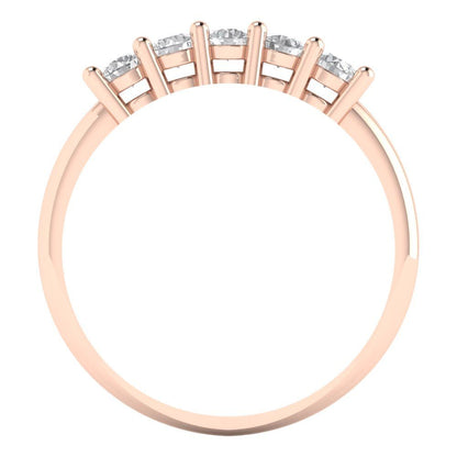 0.35 cttw Moissanite Round Cut Rose Gold Eternity Wedding Band