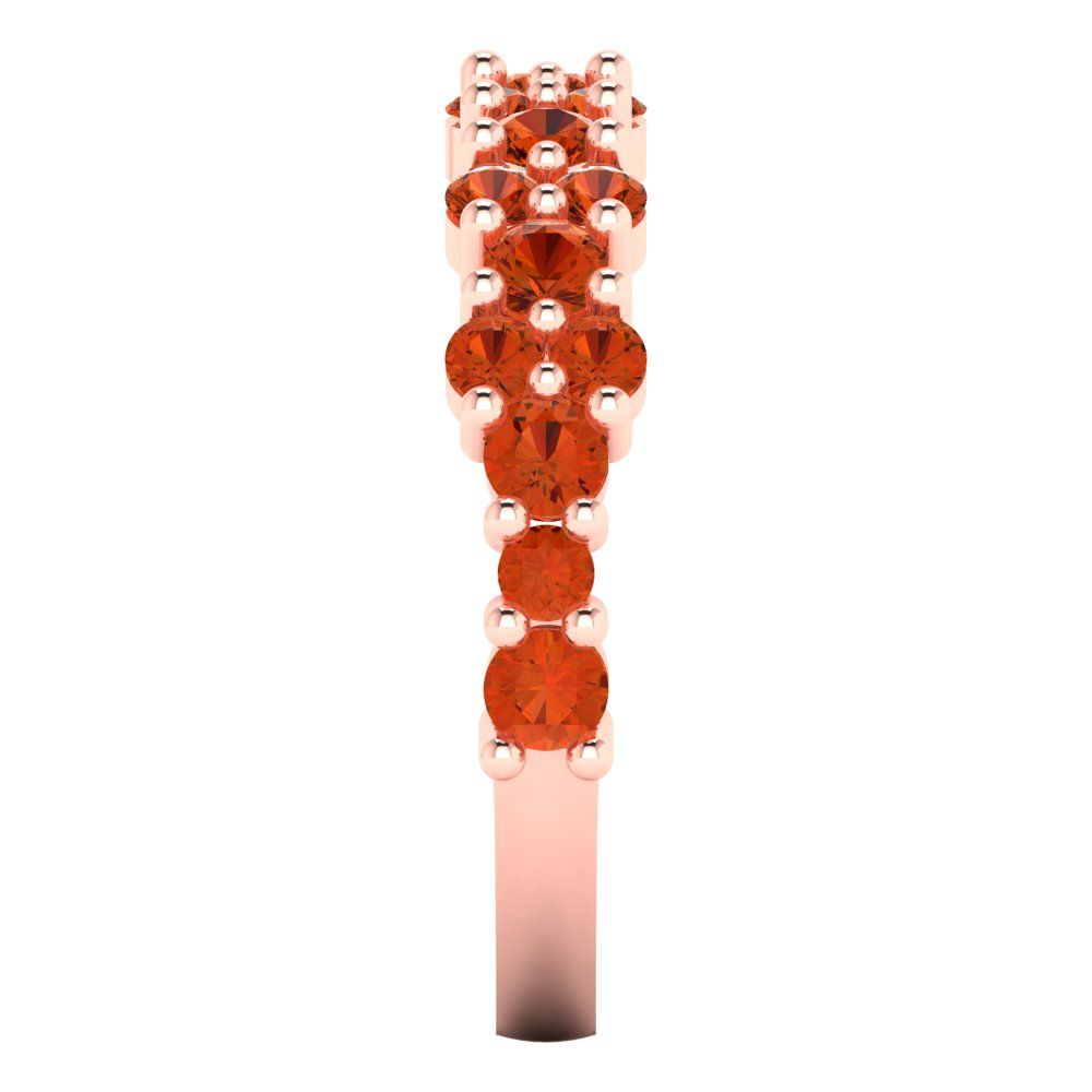 0.98 cttw Simulated Red Diamond Round Cut Rose Gold Eternity Wedding Band