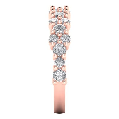 0.98 cttw White Sapphire Round Cut Rose Gold Eternity Wedding Band