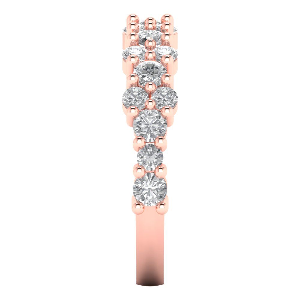 0.98 cttw Moissanite Round Cut Rose Gold Eternity Wedding Band